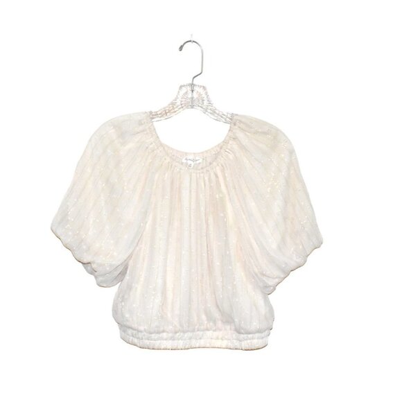 By The River Swiss Dot Boho Summer Crop Top Size L NWOT - Picture 1 of 11